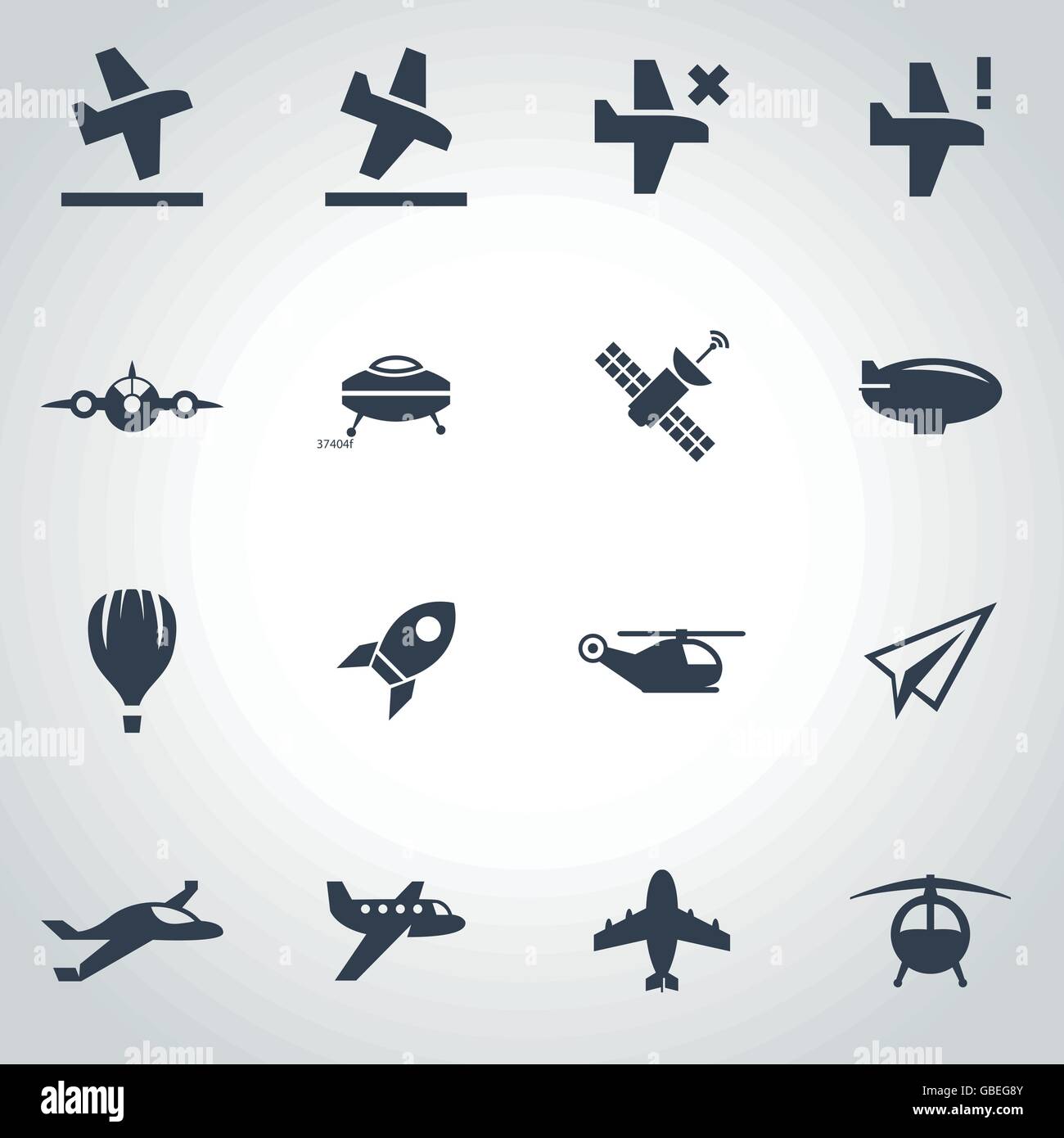 Vector black airplane icon set Stock Vector Image & Art - Alamy