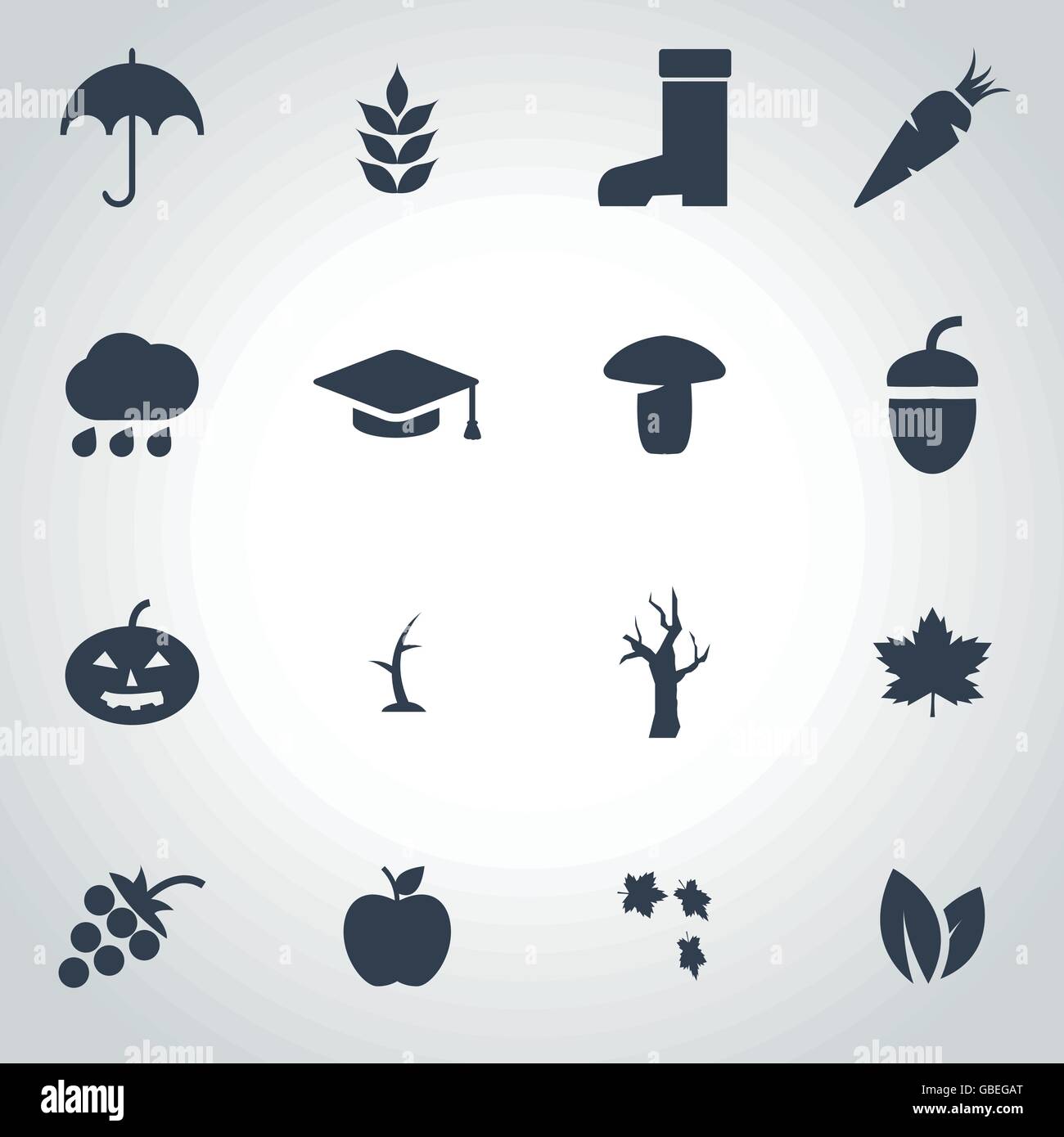 Vector black autumn icon set Stock Vector Image & Art - Alamy