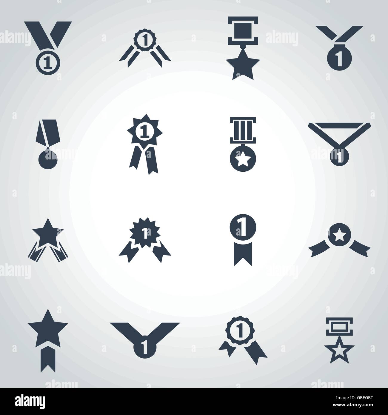 Vector black award medal icon set Stock Vector Image & Art - Alamy