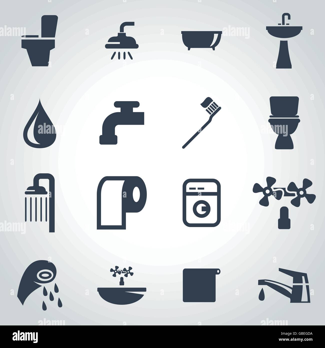 Vector black bathroom icon set Stock Vector Image & Art - Alamy