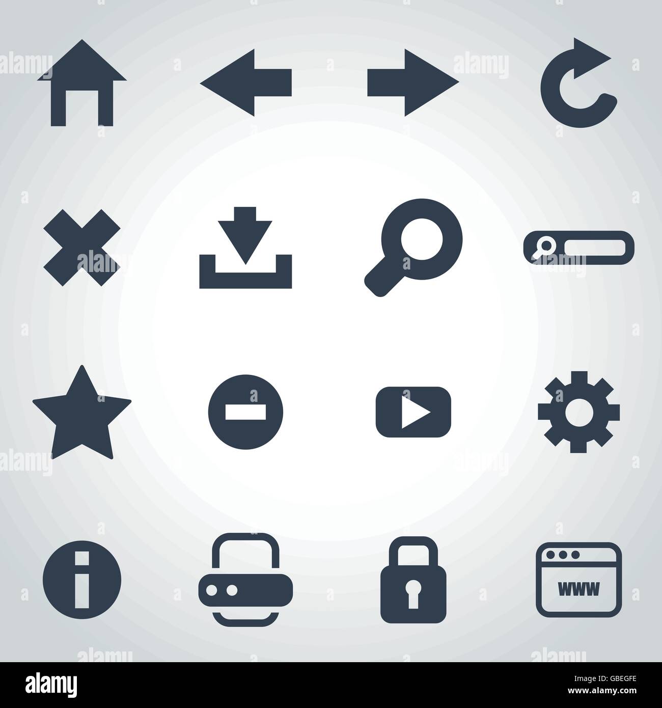 Vector black browser icon set Stock Vector Image & Art - Alamy