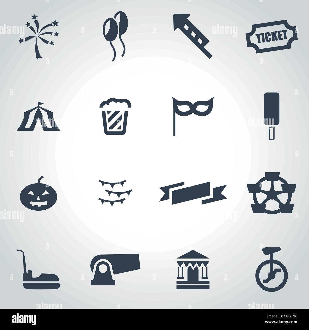 Vector black carnival icon set Stock Vector Image & Art - Alamy