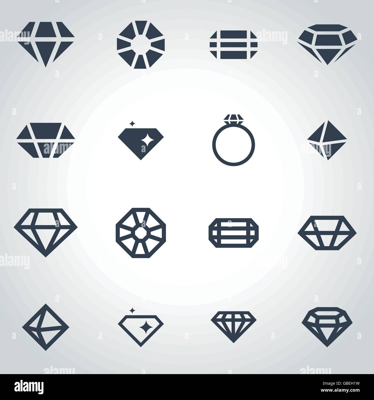 Vector black diamond icon set Stock Vector Image & Art - Alamy