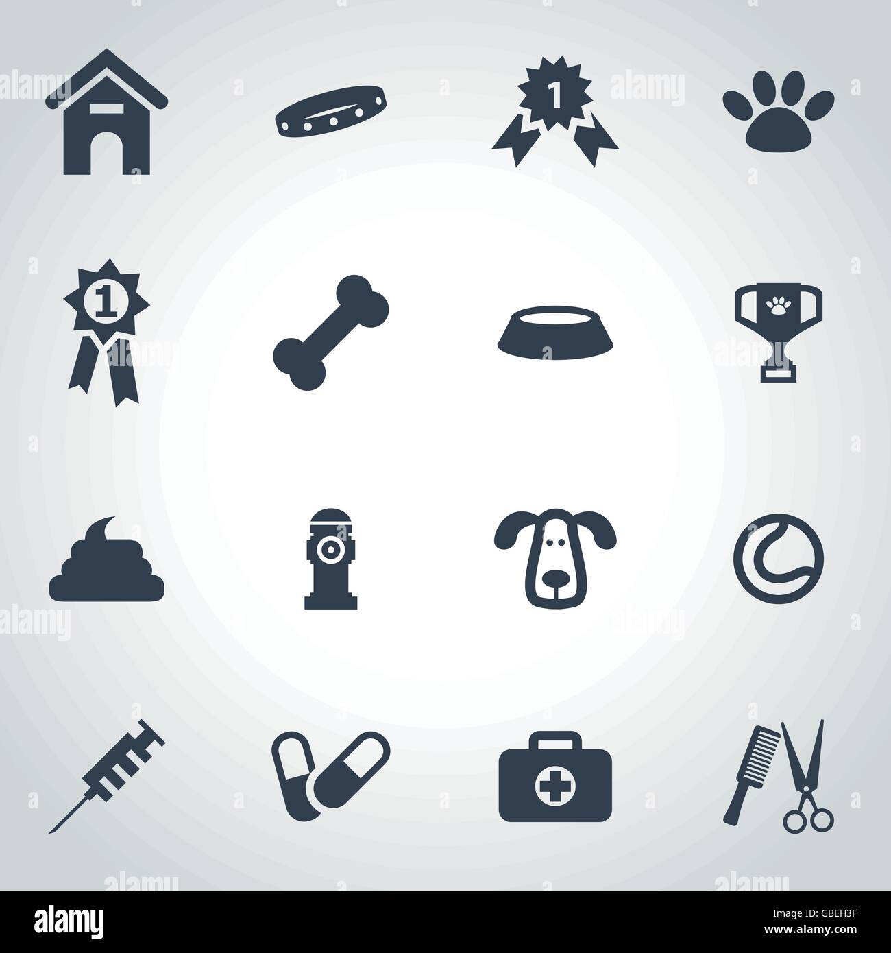 Vector black dog icon set Stock Vector Image & Art - Alamy