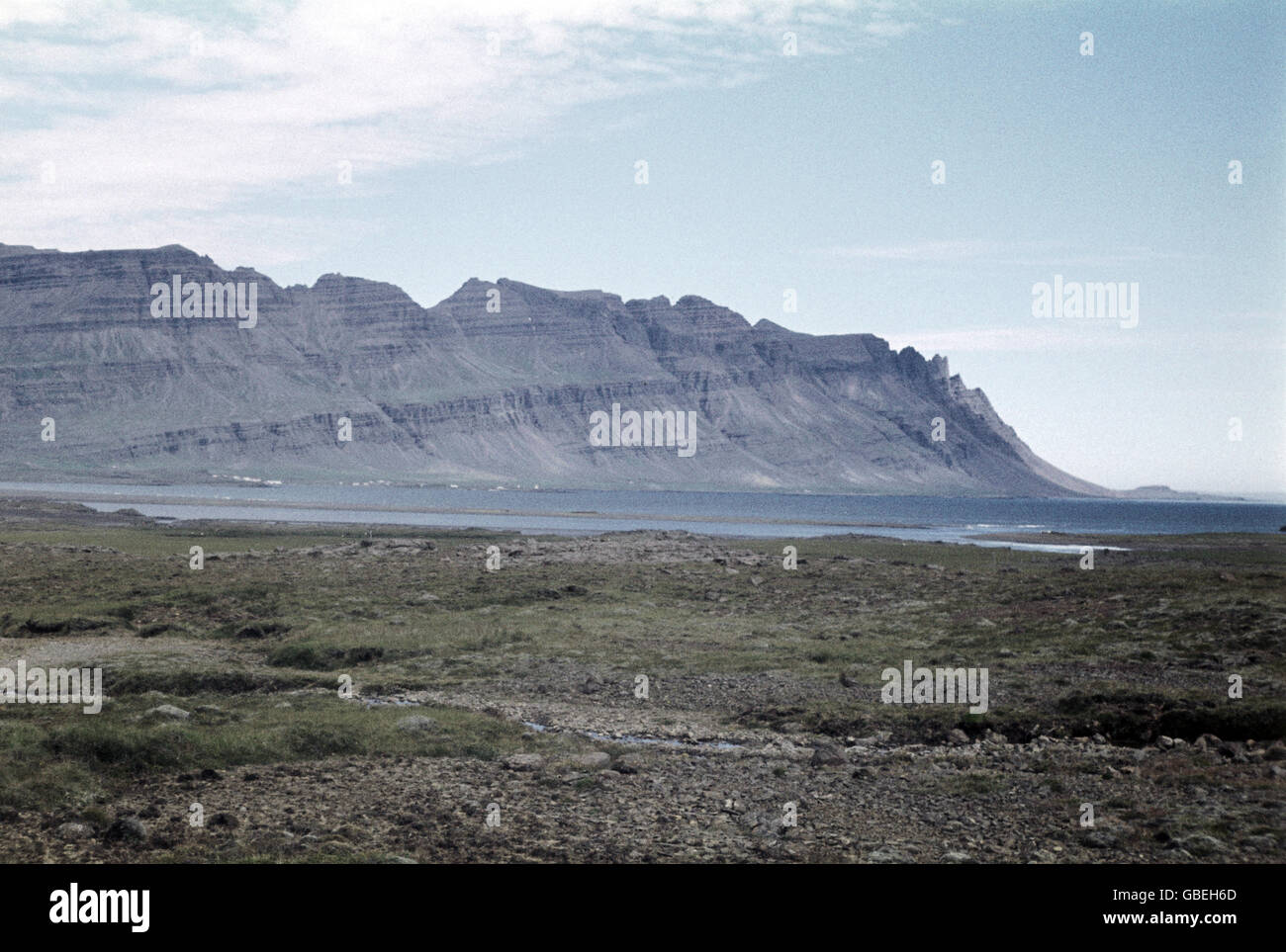 geography / travel, Iceland, landscapes, coastal landscape at the bay of Breiddalsvik, 1957, Additional-Rights-Clearences-Not Available Stock Photo