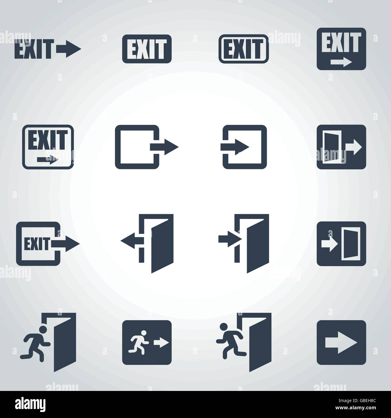 Vector black exit icon set Stock Vector Image & Art - Alamy