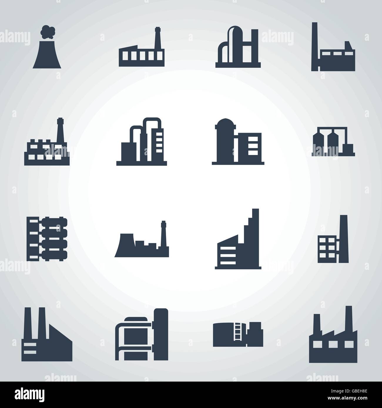 Vector black factory icon set Stock Vector Image & Art - Alamy