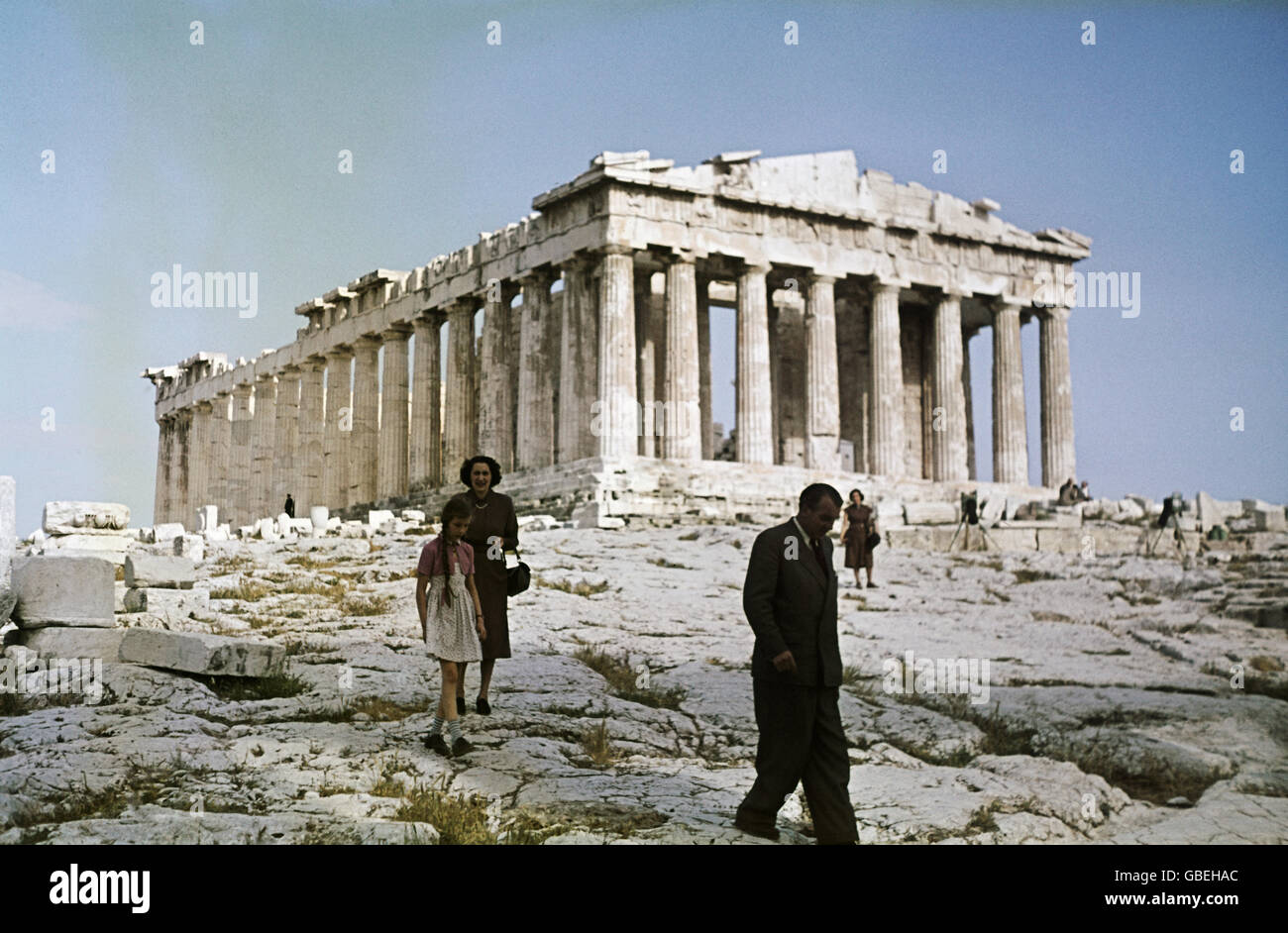 geography / travel, Greece, Athens, acropolis, pantheon with tourists
