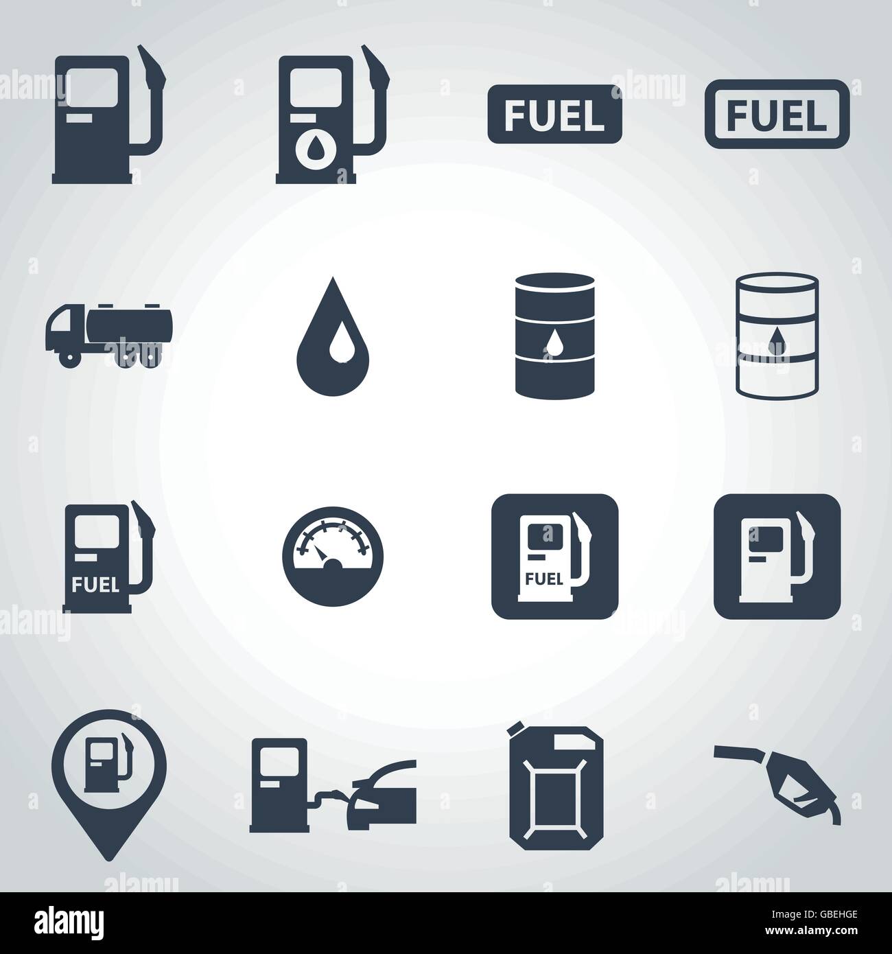 Vector black gas station icon set Stock Vector Image & Art - Alamy