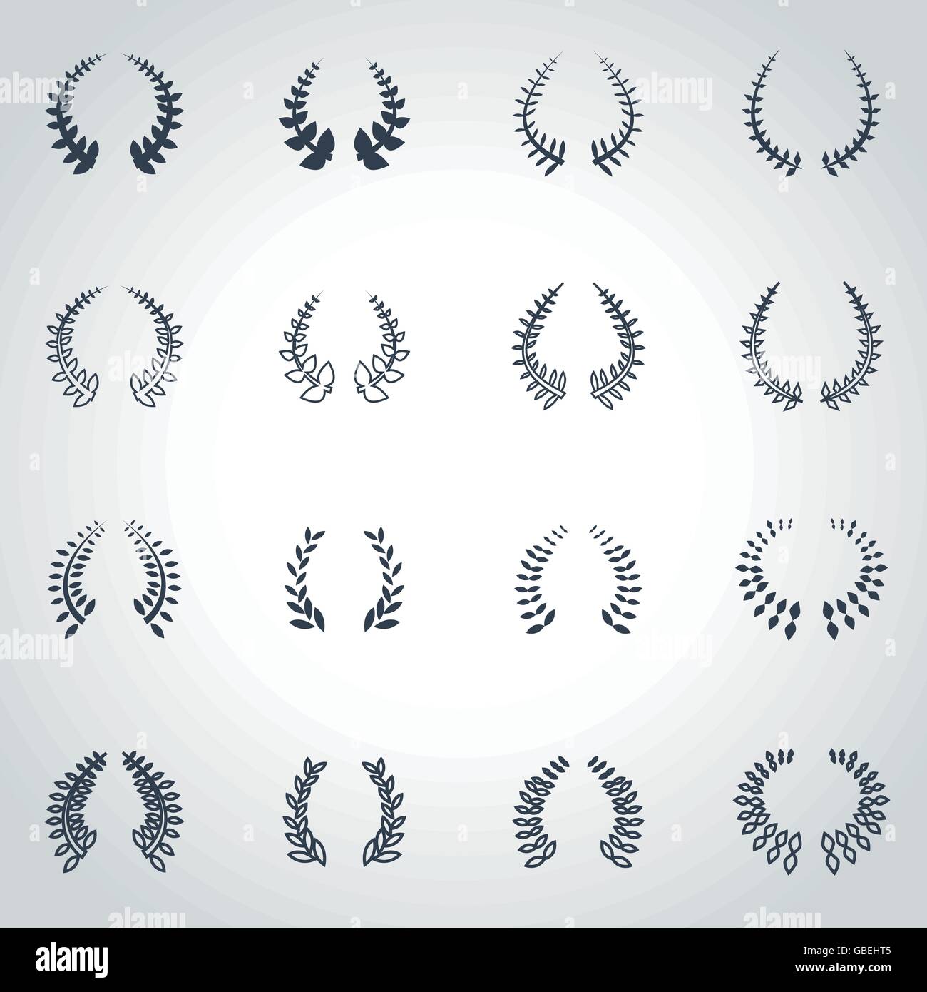 Laurel wreath black silhouette hi-res stock photography and images - Alamy