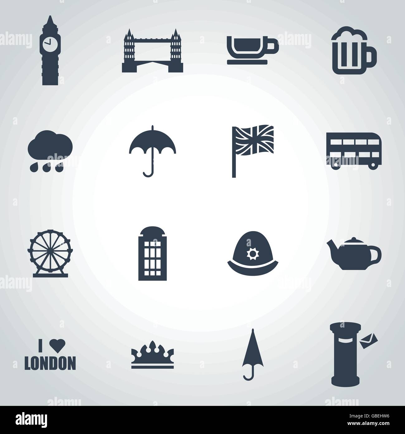 Vector black london icon set Stock Vector Image & Art - Alamy