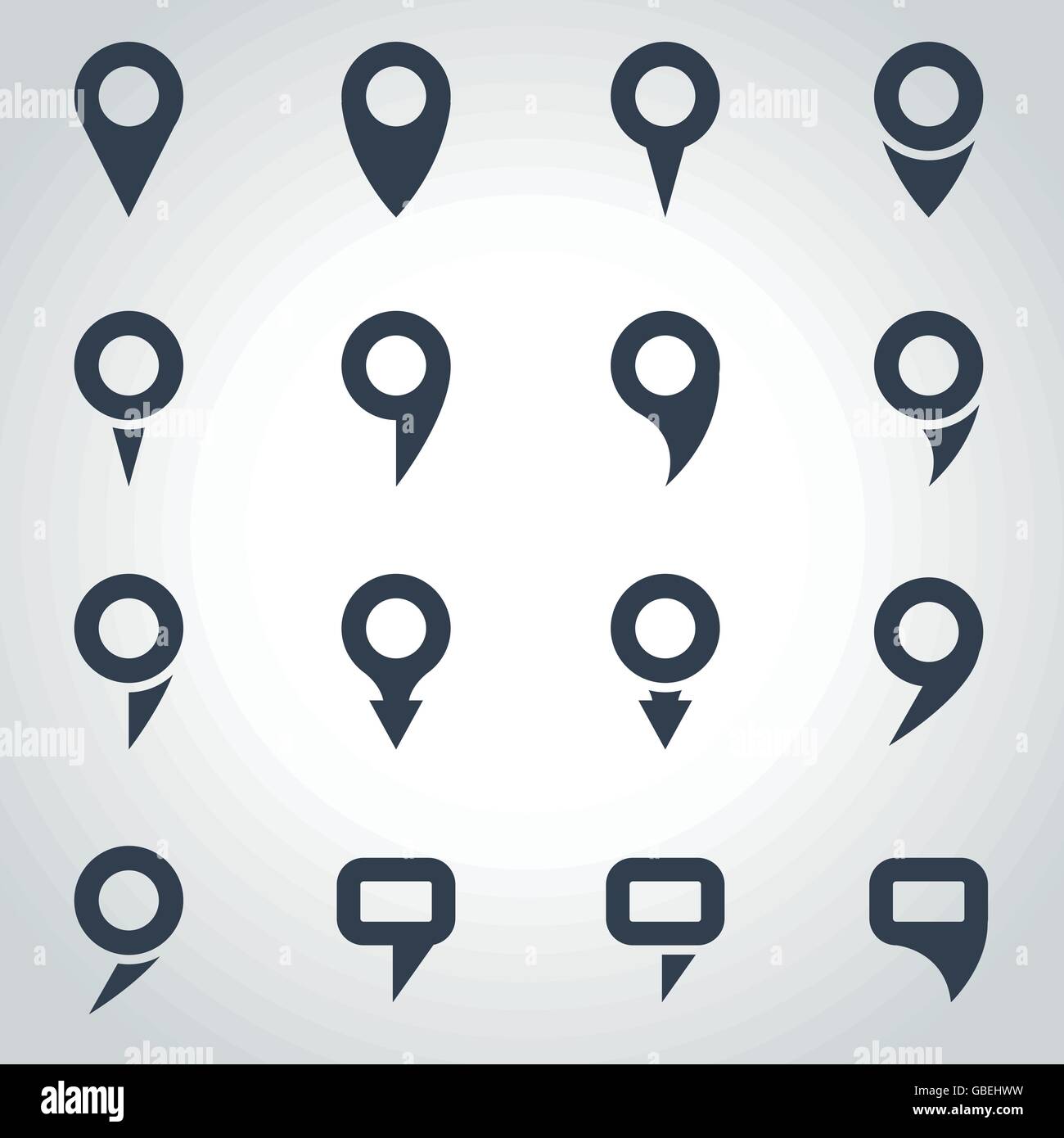 Vector black map pointer icon set Stock Vector Image & Art - Alamy