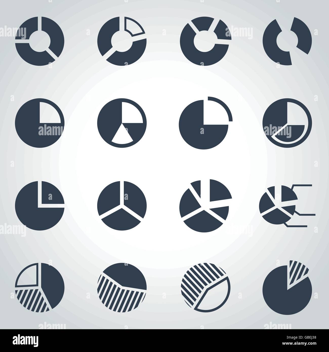 Vector black pie chart icon set Stock Vector Image & Art - Alamy