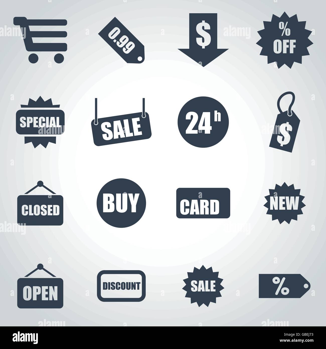Vector black shopping icon set Stock Vector Image & Art - Alamy