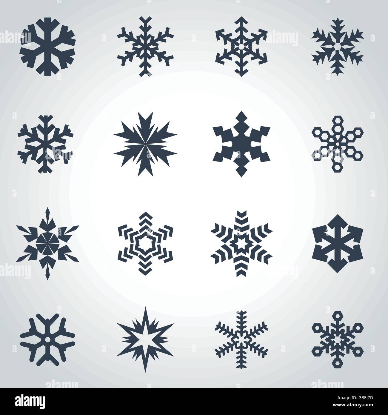 Vector black snowflake icon set Stock Vector Image & Art - Alamy