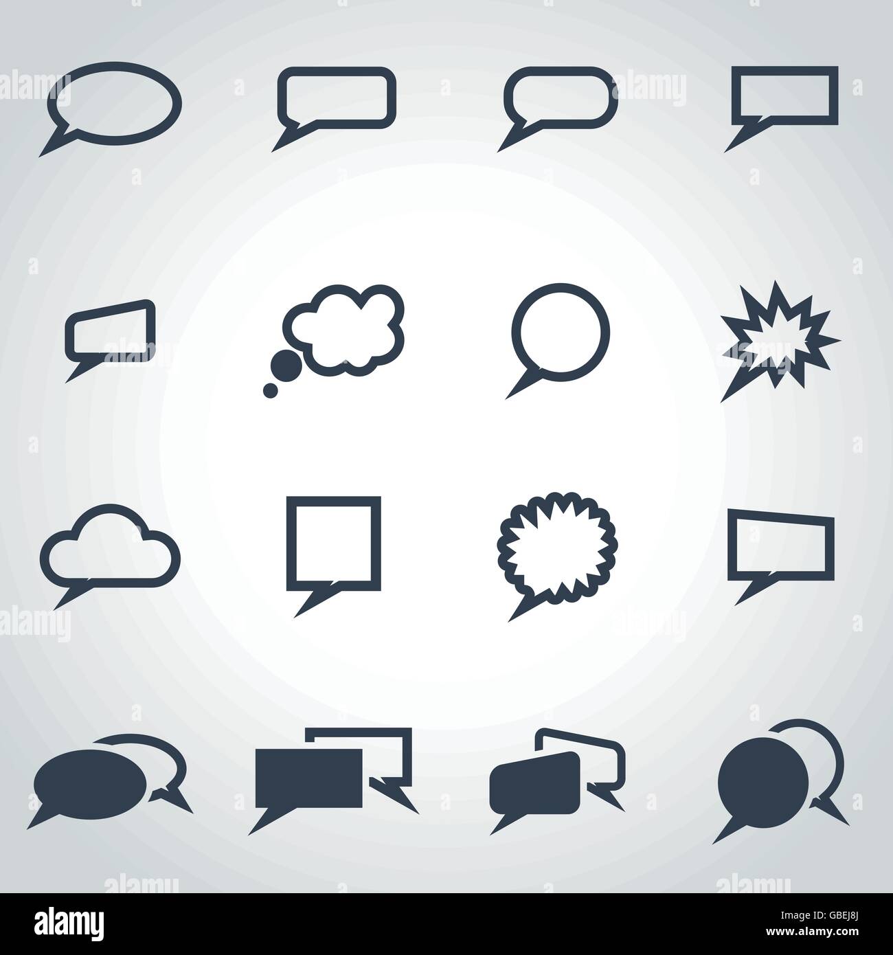 Vector black speach bubbles icon set Stock Vector Image & Art - Alamy