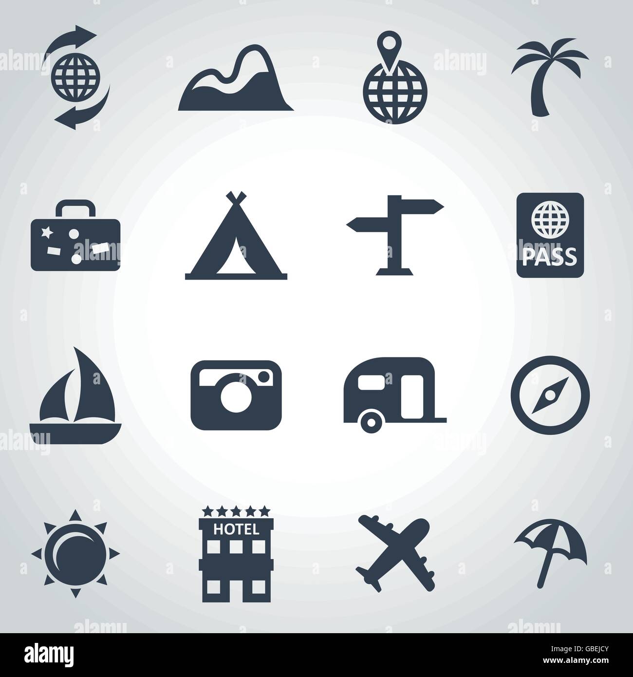 Vector black travel icon set Stock Vector Image & Art - Alamy