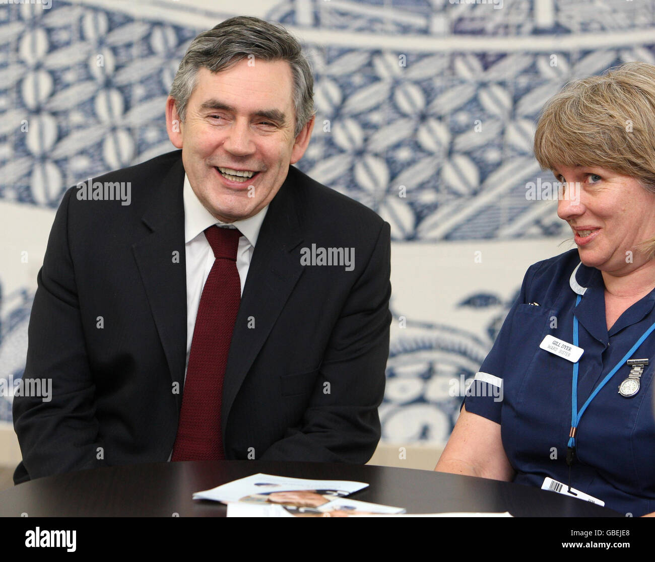 Gordon Brown visits Oxford Stock Photo