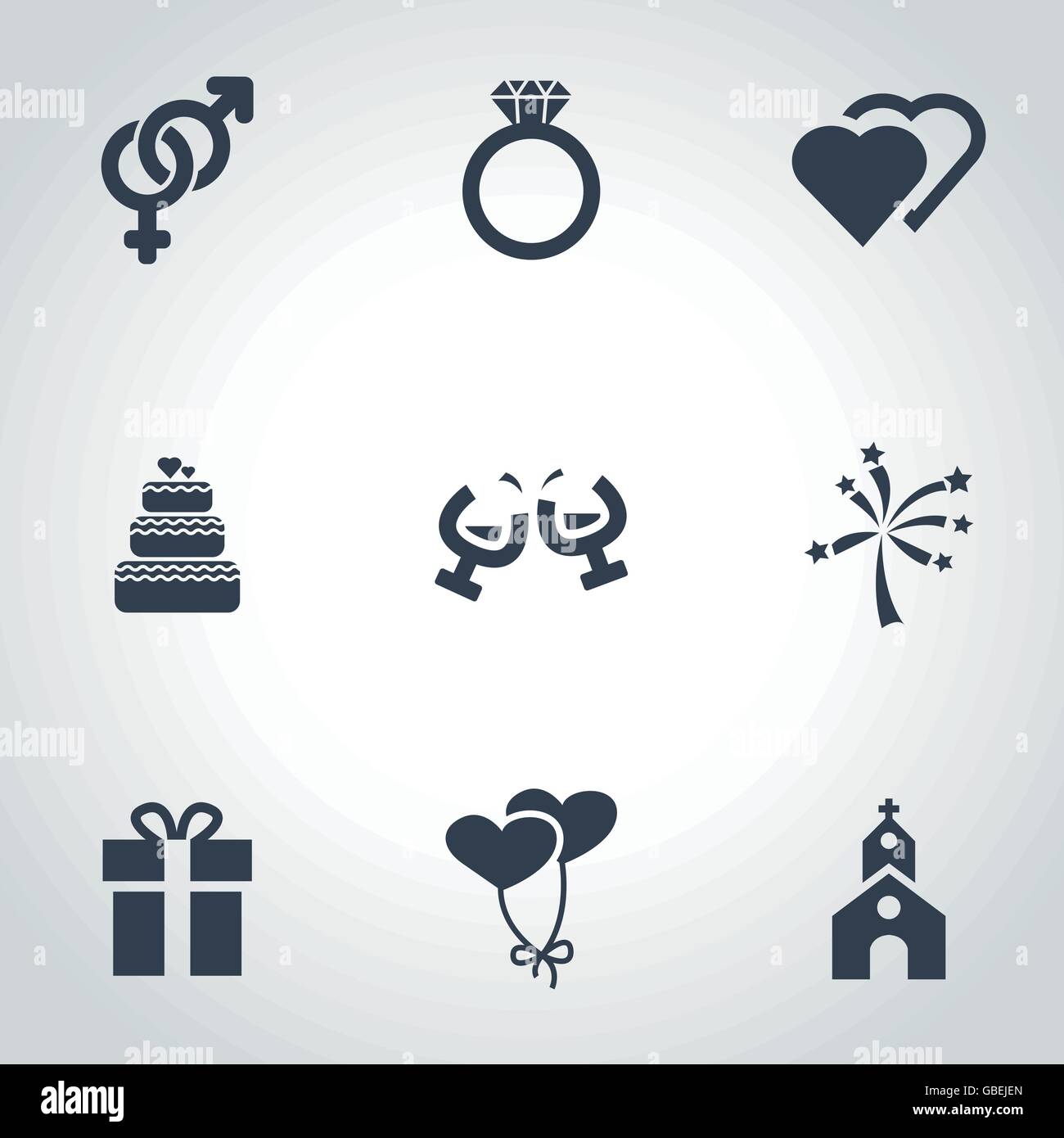 Vector black wedding icon set Stock Vector Image & Art - Alamy