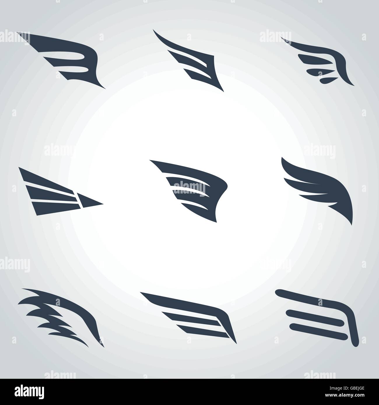 Vector black wing icon set Stock Vector Image & Art - Alamy