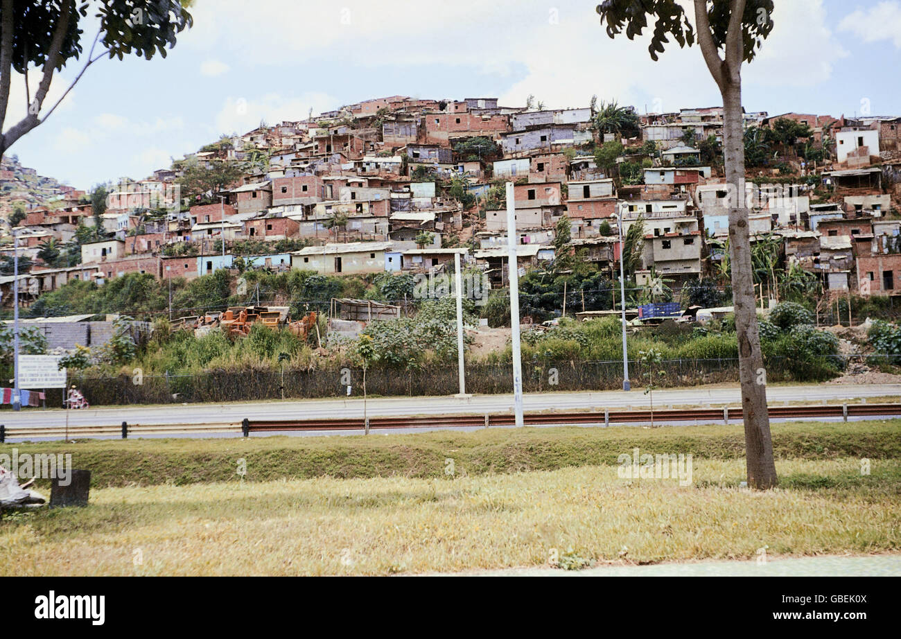 geography / travel, Venezuela, Caracas, slum, 1964, Additional-Rights-Clearences-Not Available Stock Photo