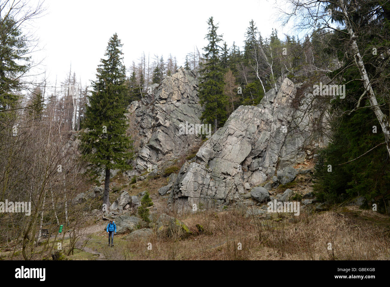 Rabenfelsen, Karpacz, Riesengebirge, Niederschlesien, Polen Stock Photo