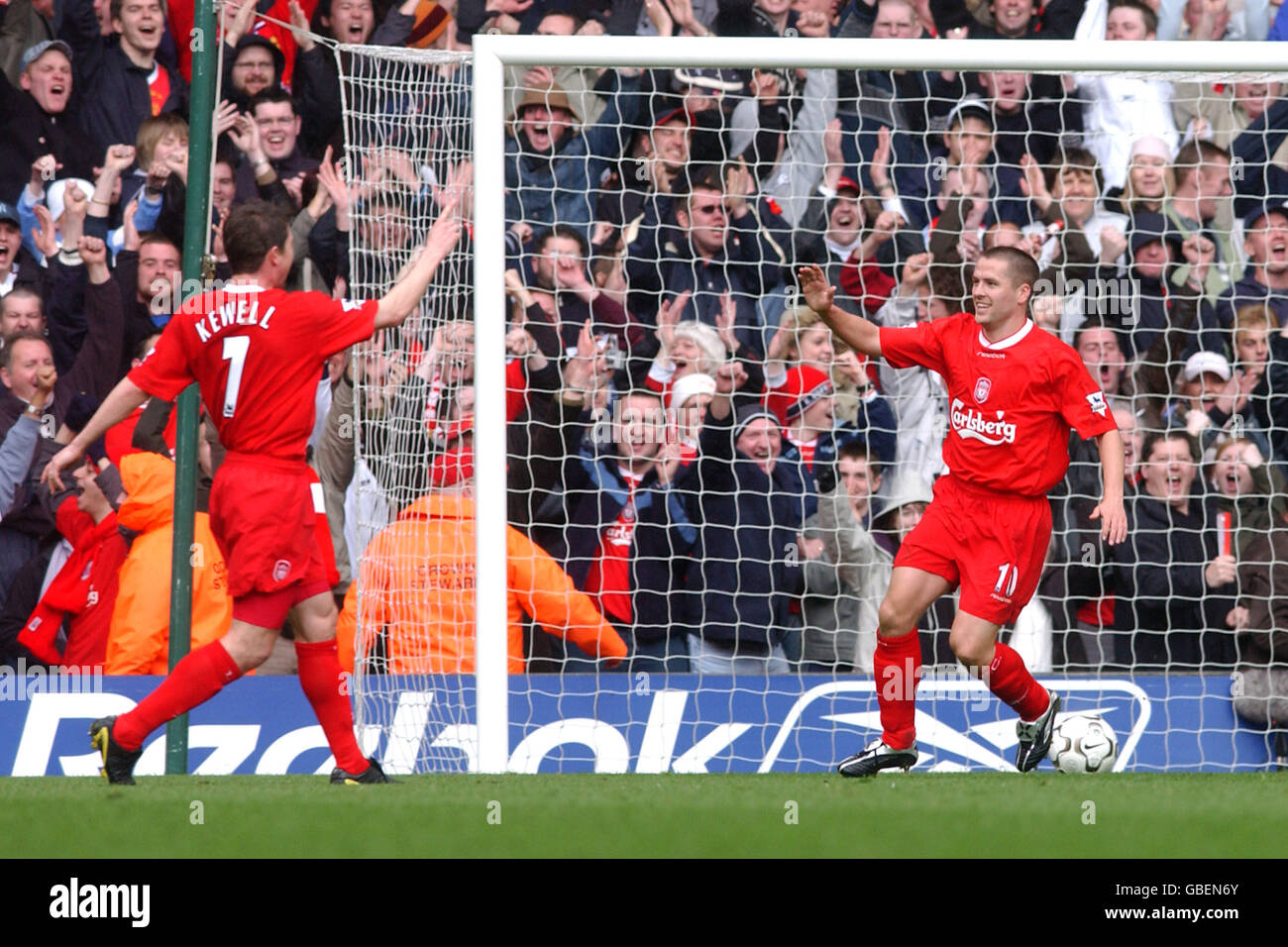 Liverpool s Michael Owen r Celebrates Scoring His Second Goal Of The liverpool-s-michael-owen-r-celebrates-scoring-his-second-goal-of-the