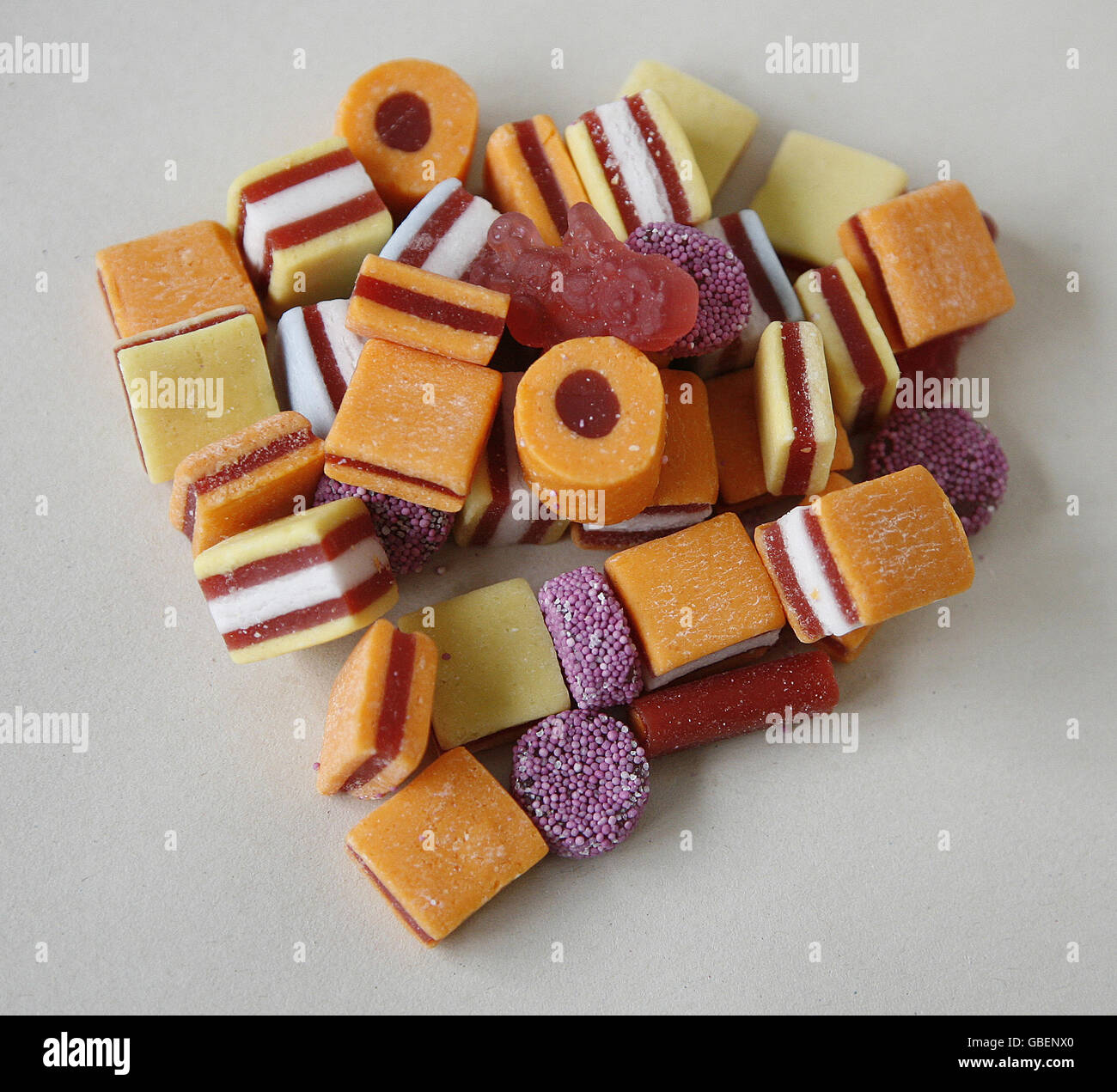 Bassetts Allsorts. A general view of Bassetts Allsorts red liquorice