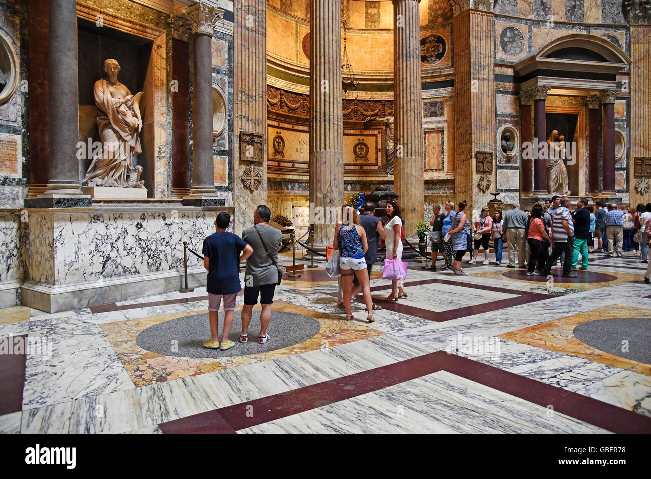 tourists, Pantheon, church, Rome, Lazio, Italy Stock Photo