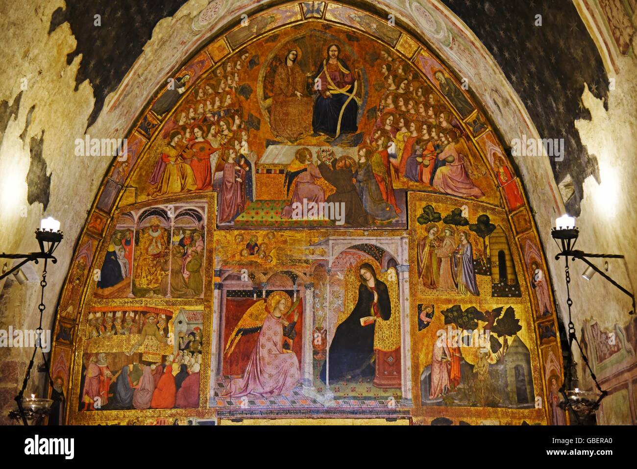 Messa Santa Maria Degli Angeli fresco, Portiunkula, chapel, Santa Maria degli Angeli, basilica, church