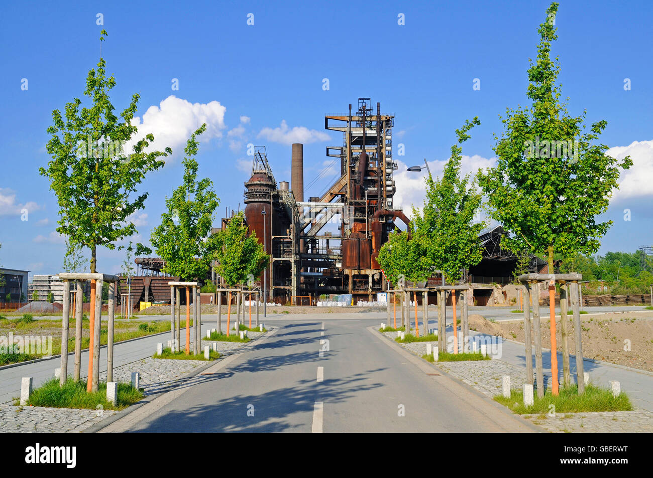 Industrial fallow, former steelwork Phonix, Hoerde, Dortmund, North Rhine-Westphalia, Germany / Dortmund-Hörde, Hörde, Phönix Stock Photo