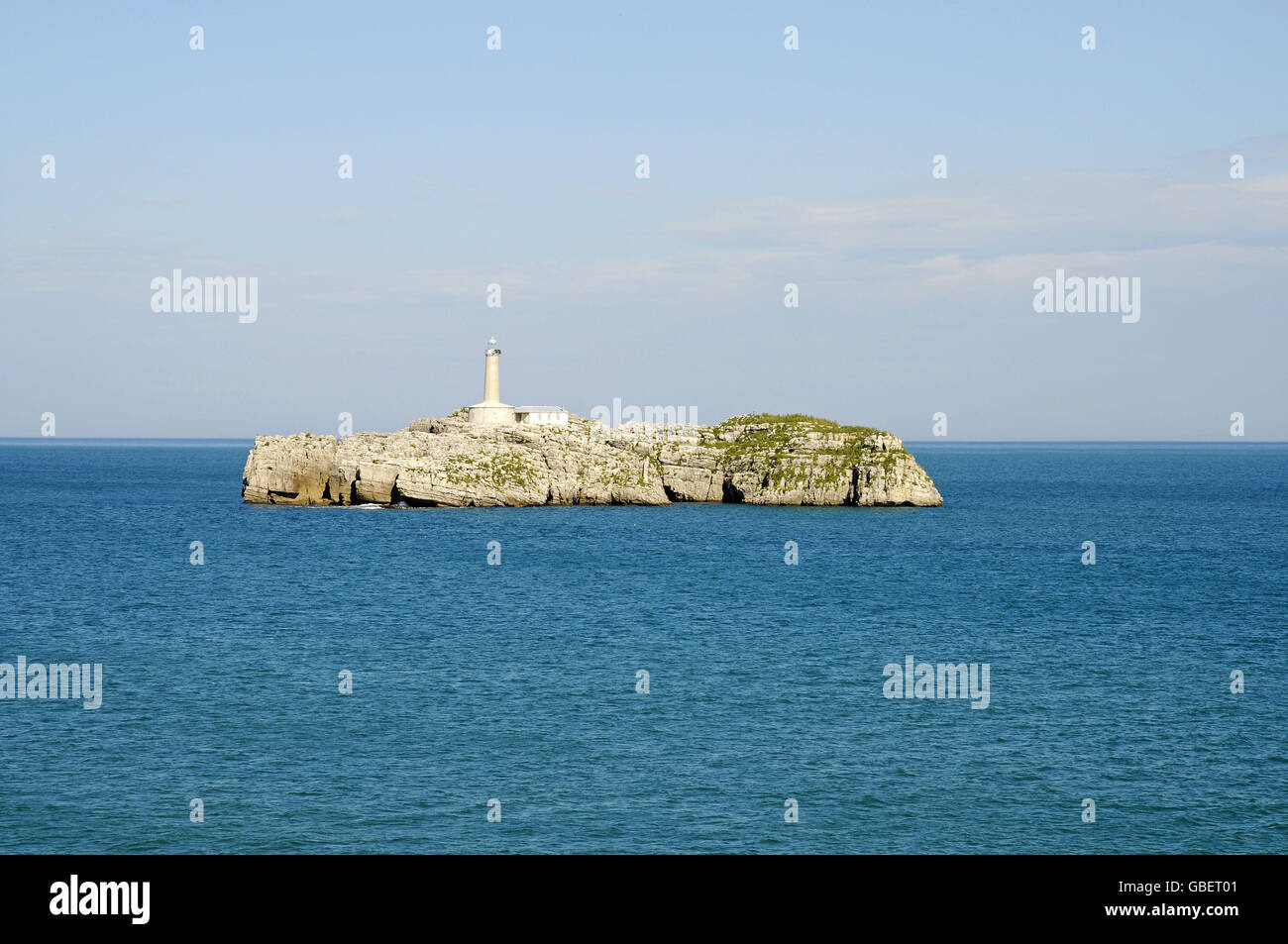 La Isla de Mouro, island, Mediterranean Sea, Santander, Cantabria, Spain Stock Photo