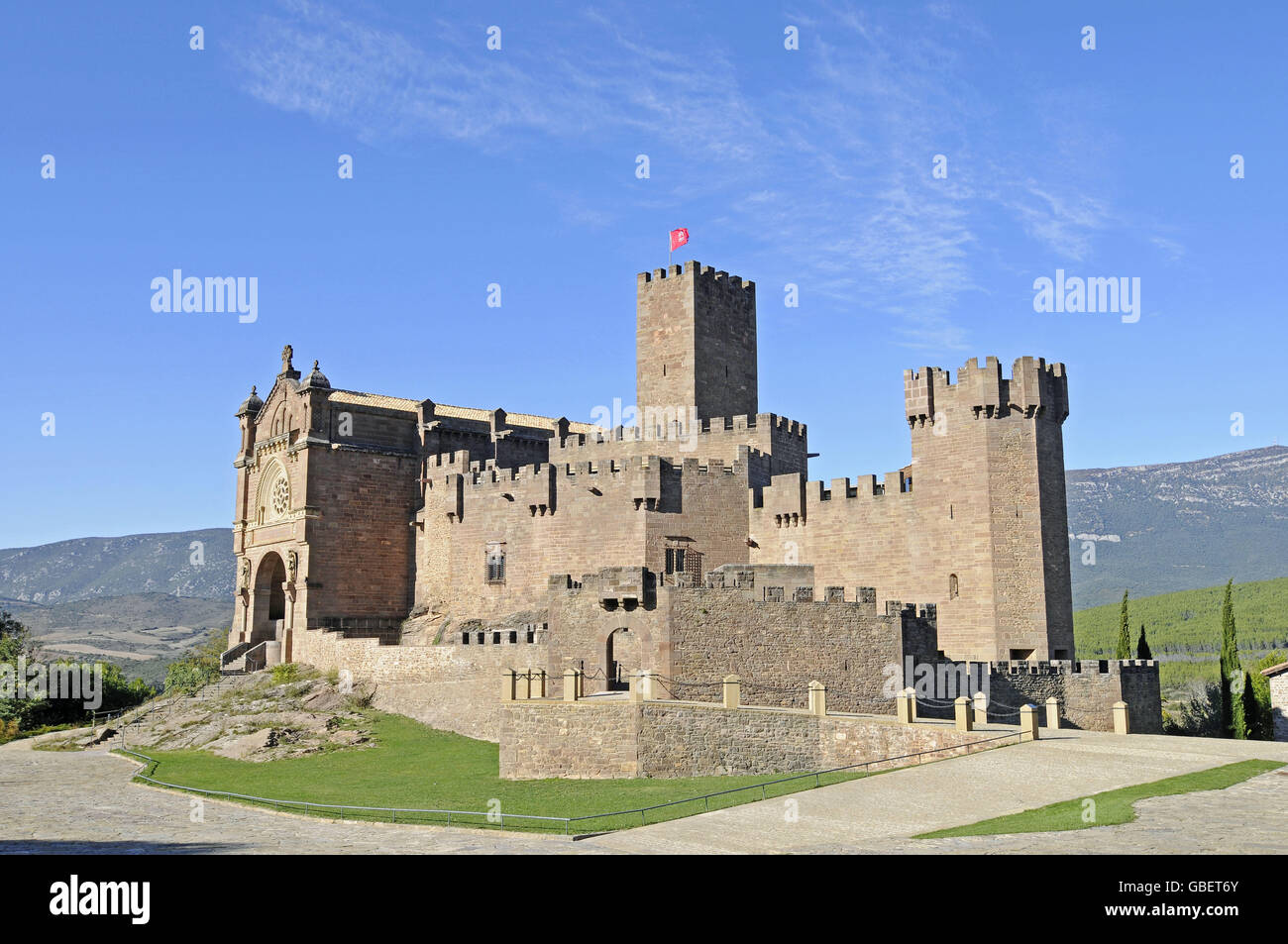 Castillo de Javier, castle, Javier, Pamplona, Navarra, Spain Stock Photo