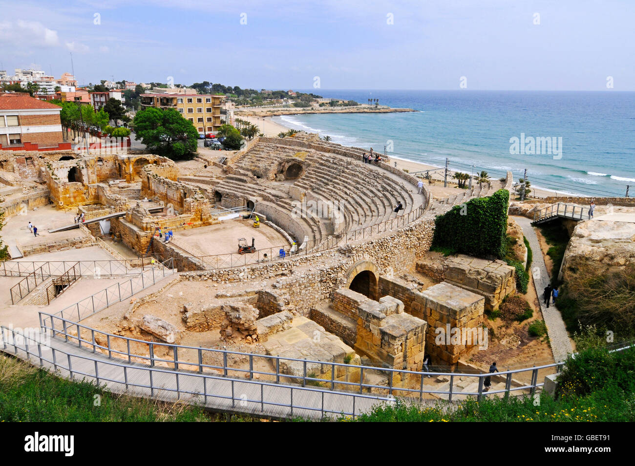 Amphitheatre, Tarragona, Catalonia, Spain Stock Photo