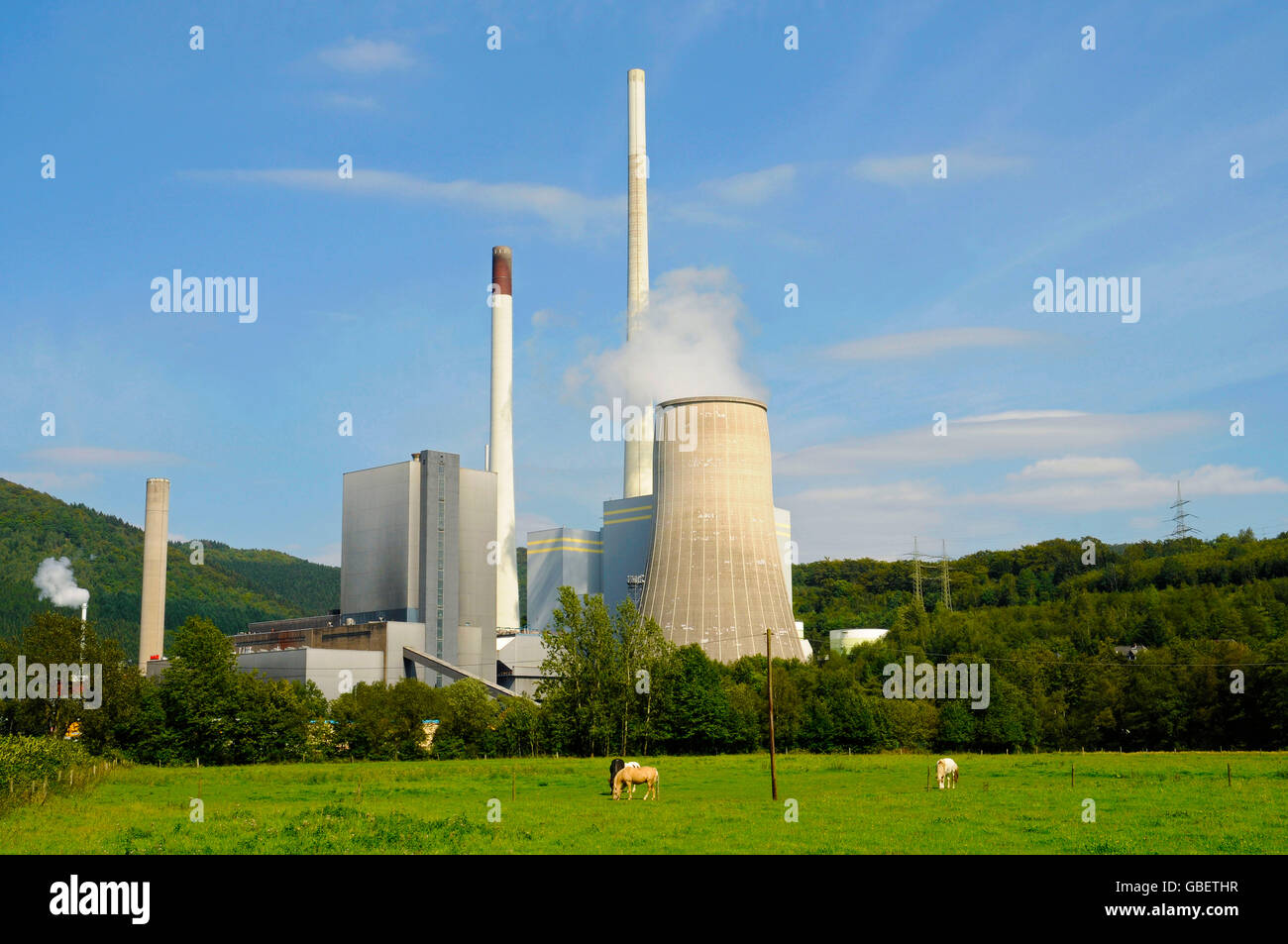 coal-fired power plant, Mark-E, Elverlingsen, Werdohl, Sauerland region, North Rhine-Westphalia, Germany Stock Photo