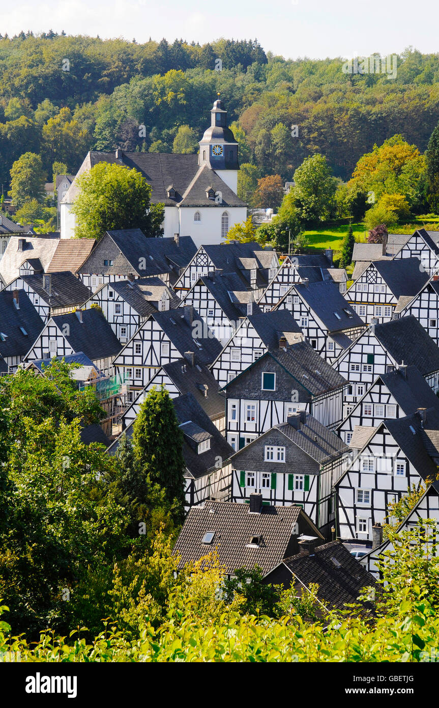 Half-timbered houses, old part of Freudenberg, Siegerland region, North Rhine-Westphalia, Germany Stock Photo