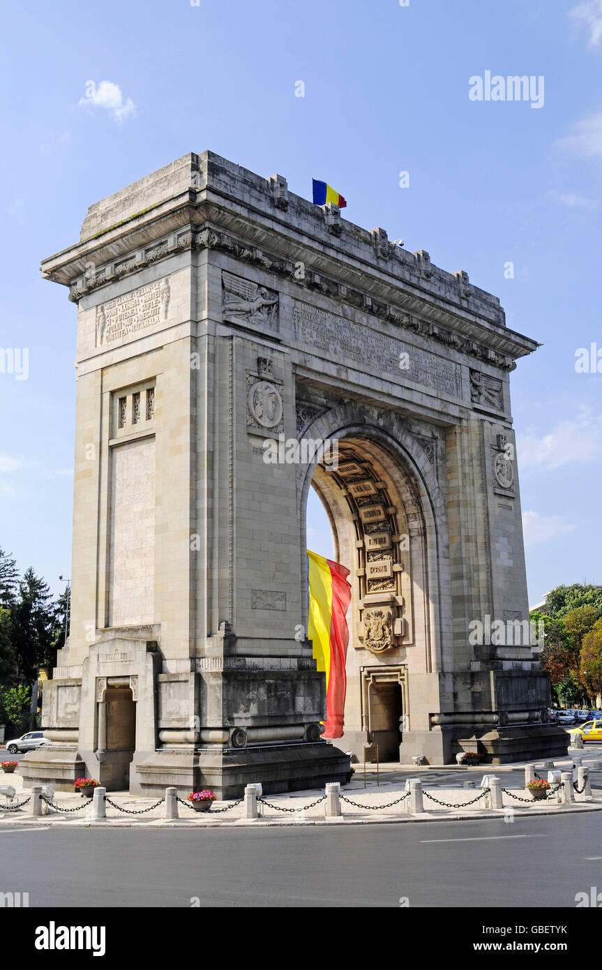 Triumphal Arch, Bucharest, Romania Stock Photo