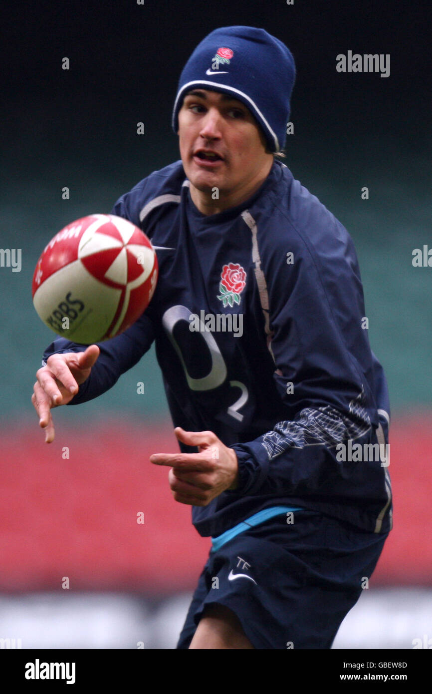 Rugby Union - England Training Session - Millennium Stadium Stock Photo