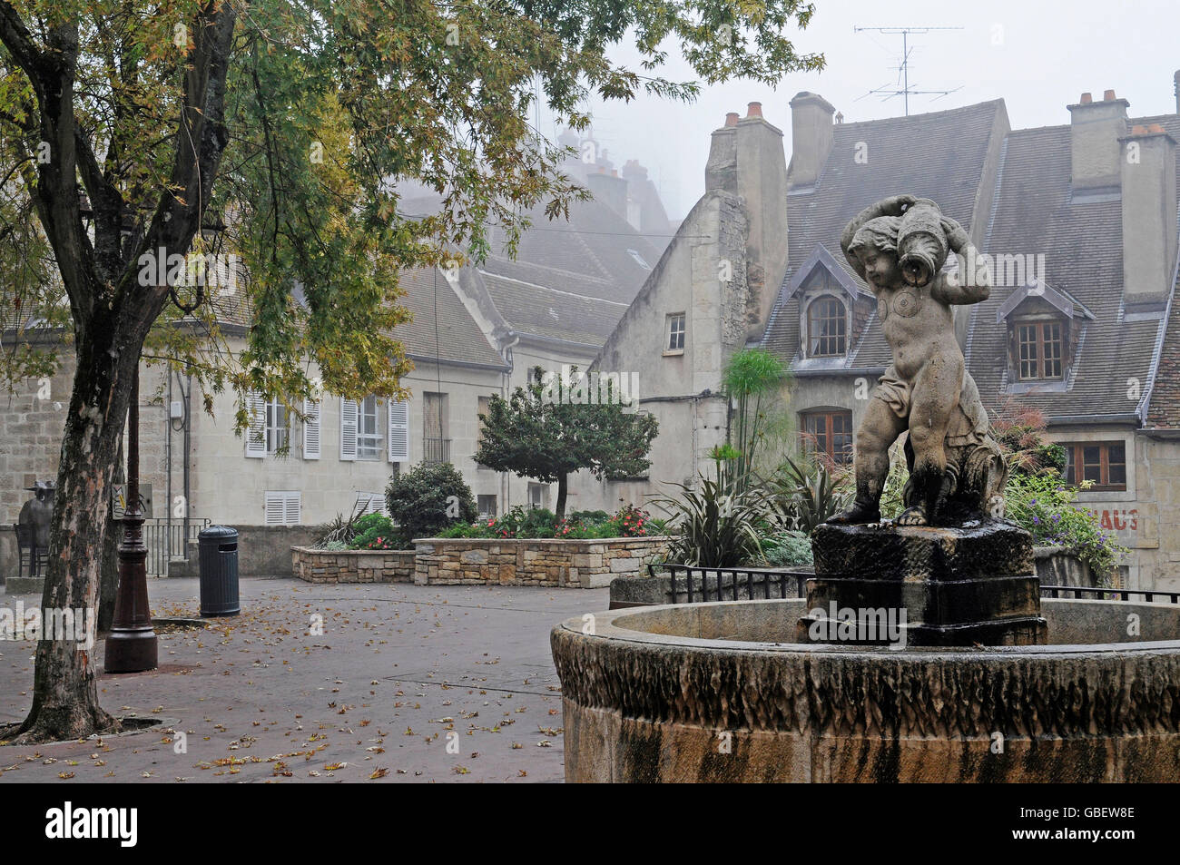 Fountain, old town, Dole, Franche-Comte, France Stock Photo