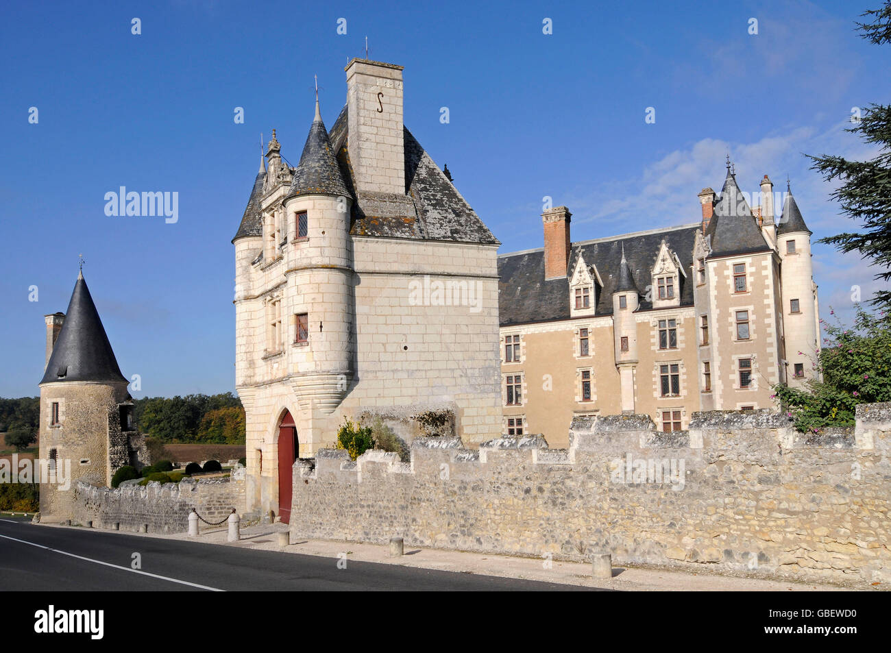 Montpoupon Castle, museum, Cere-la-Ronde, Indre-et-Loire, Centre, France / Chateau de Montpoupon, Monument historique Stock Photo