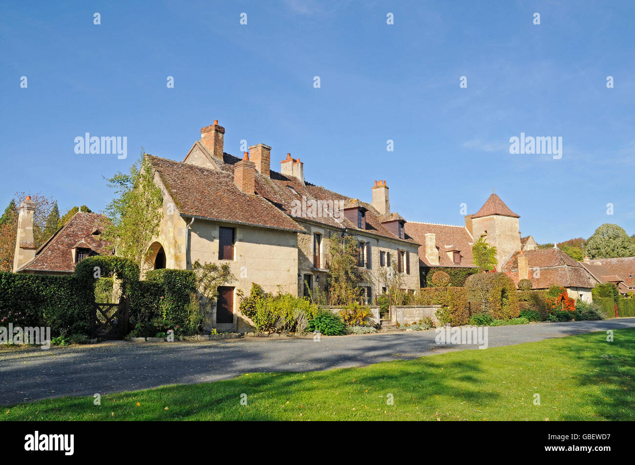 Houses, Apremont-sur-Allier, Bourges, Cher, Centre, France Stock Photo
