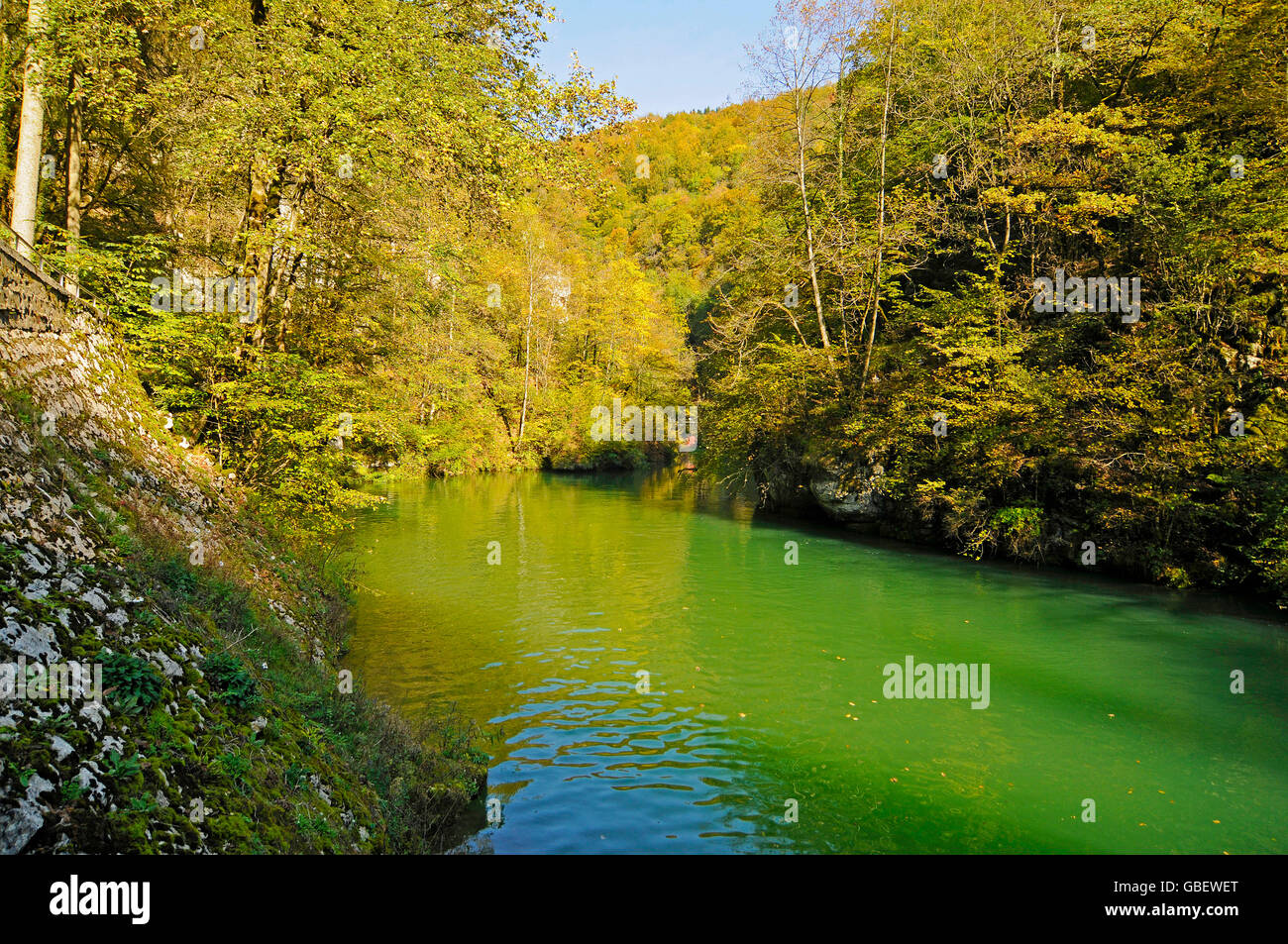 Loue river, Ouhans, Departement Doubs, Franche-Comte, France Stock Photo