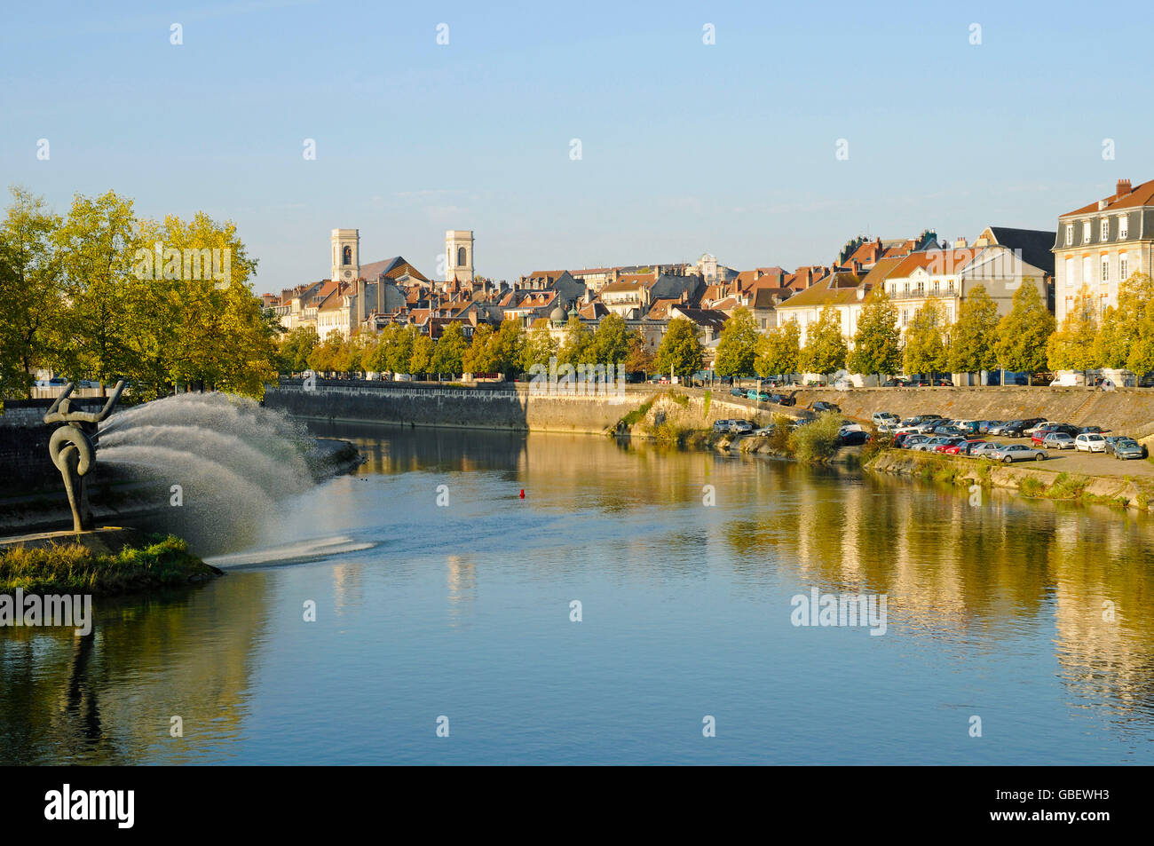 River Doubs, Besancon, Departement Doubs, Franche-Comte, France Stock Photo