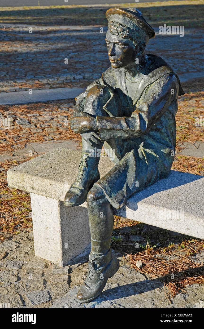 Jules Verne as child, memorial, Nantes, Departement Loire-Atlantique, Pays de la Loire, France Stock Photo