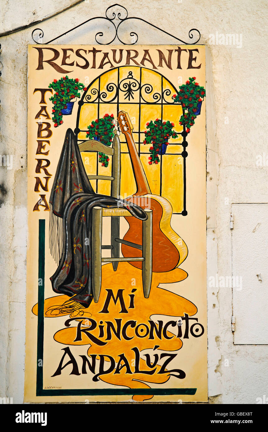 Mi Rinconcito Andaluz restaurant, Chinchon, province Madrid, Spain Stock Photo
