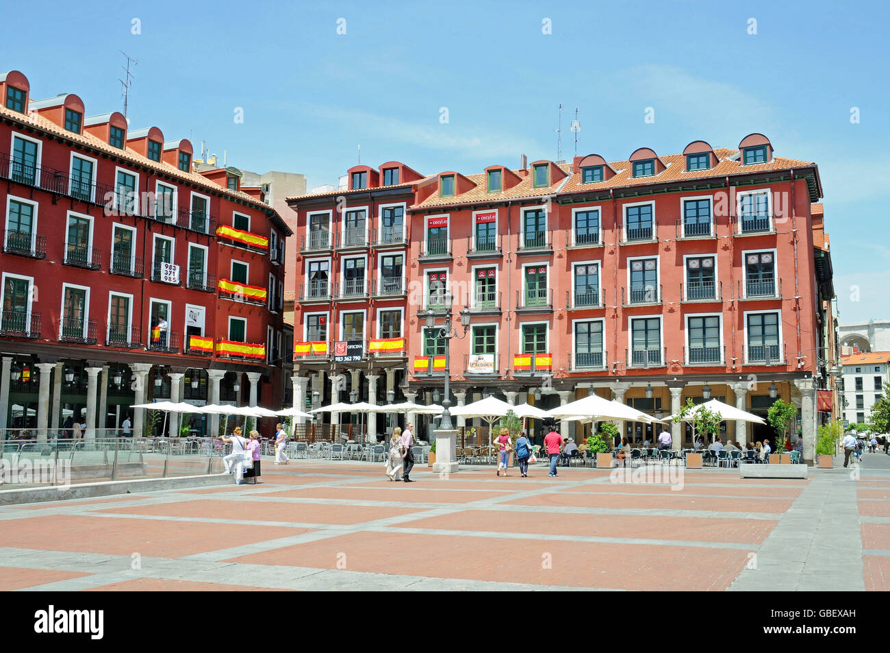 Plaza Mayor, Valladolid, Castile-Leon, Spain Stock Photo
