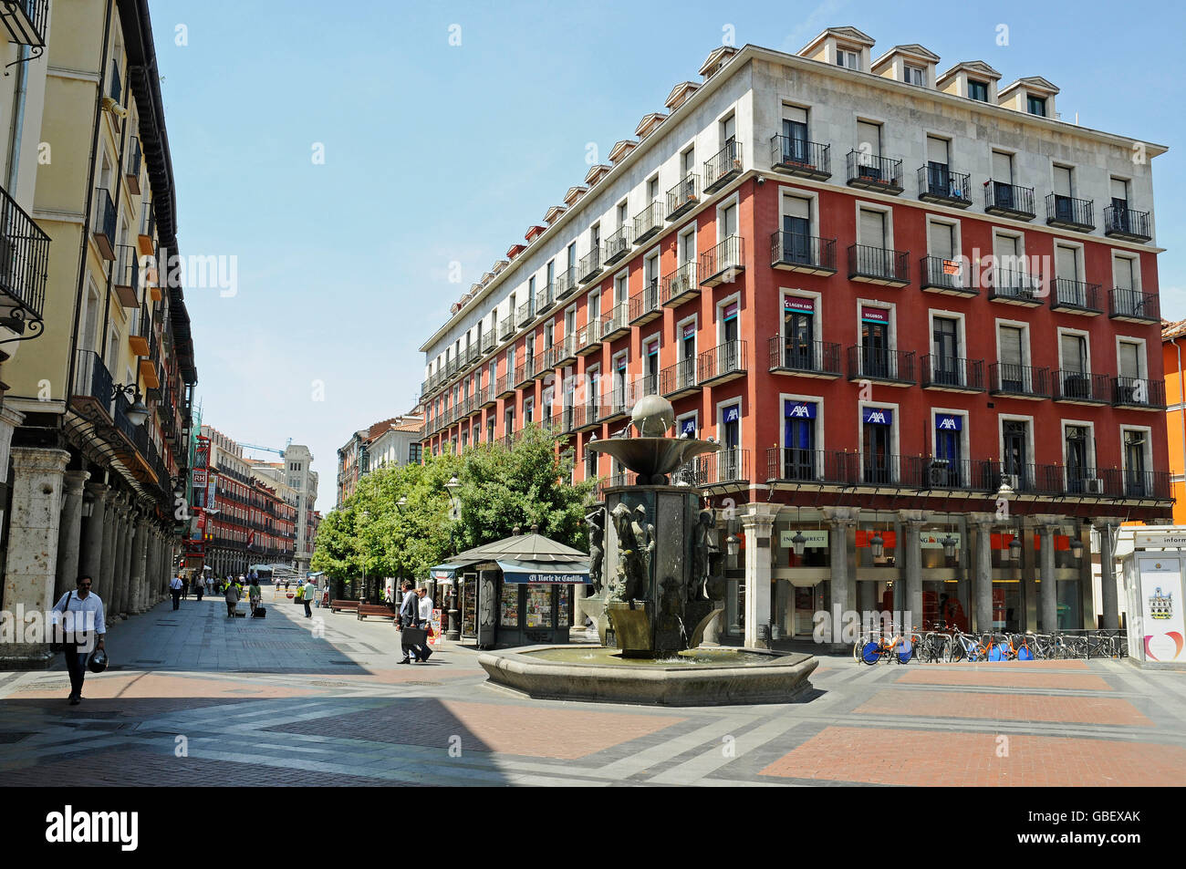 Pedestrian zone, shopping street, Valladolid, Castile-Leon, Spain Stock Photo