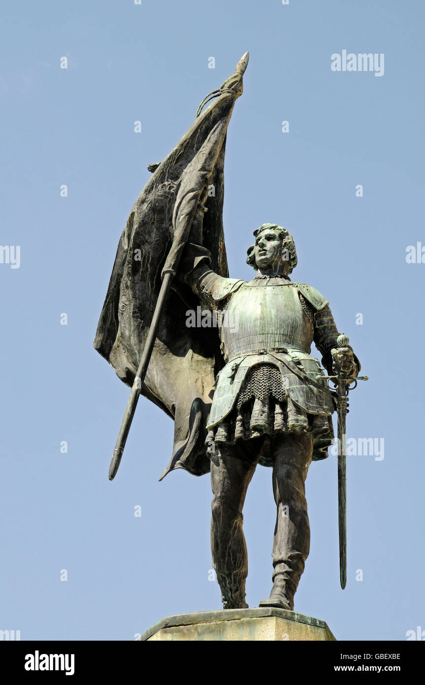 Juan Bravo monument, Plaza San Martin, Segovia, Castile-Leon, Spain Stock Photo