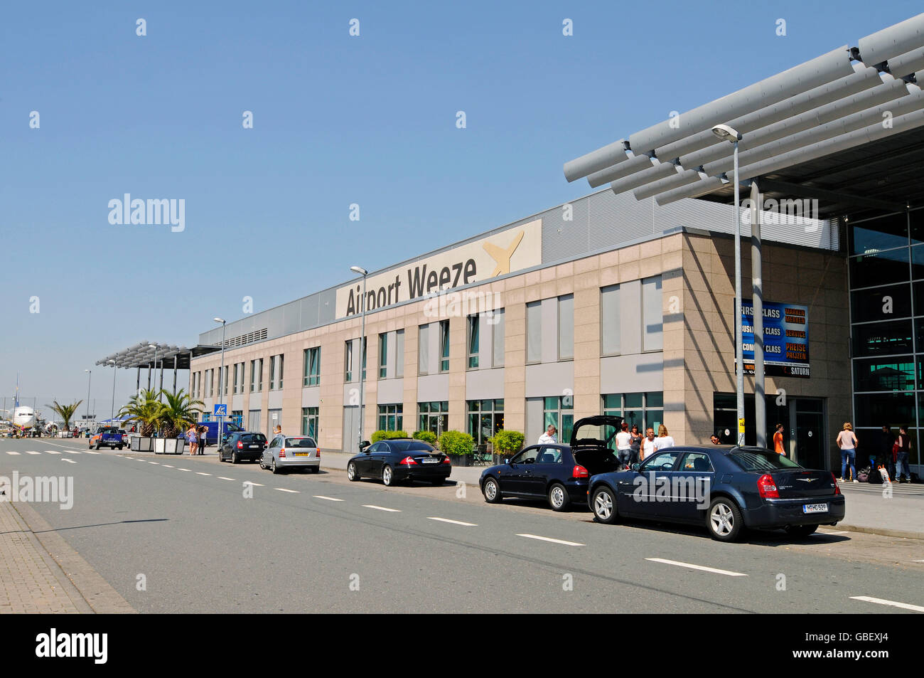 Weeze Airport, Lower Rhine region, North Rhine-Westphalia, Germany Stock Photo