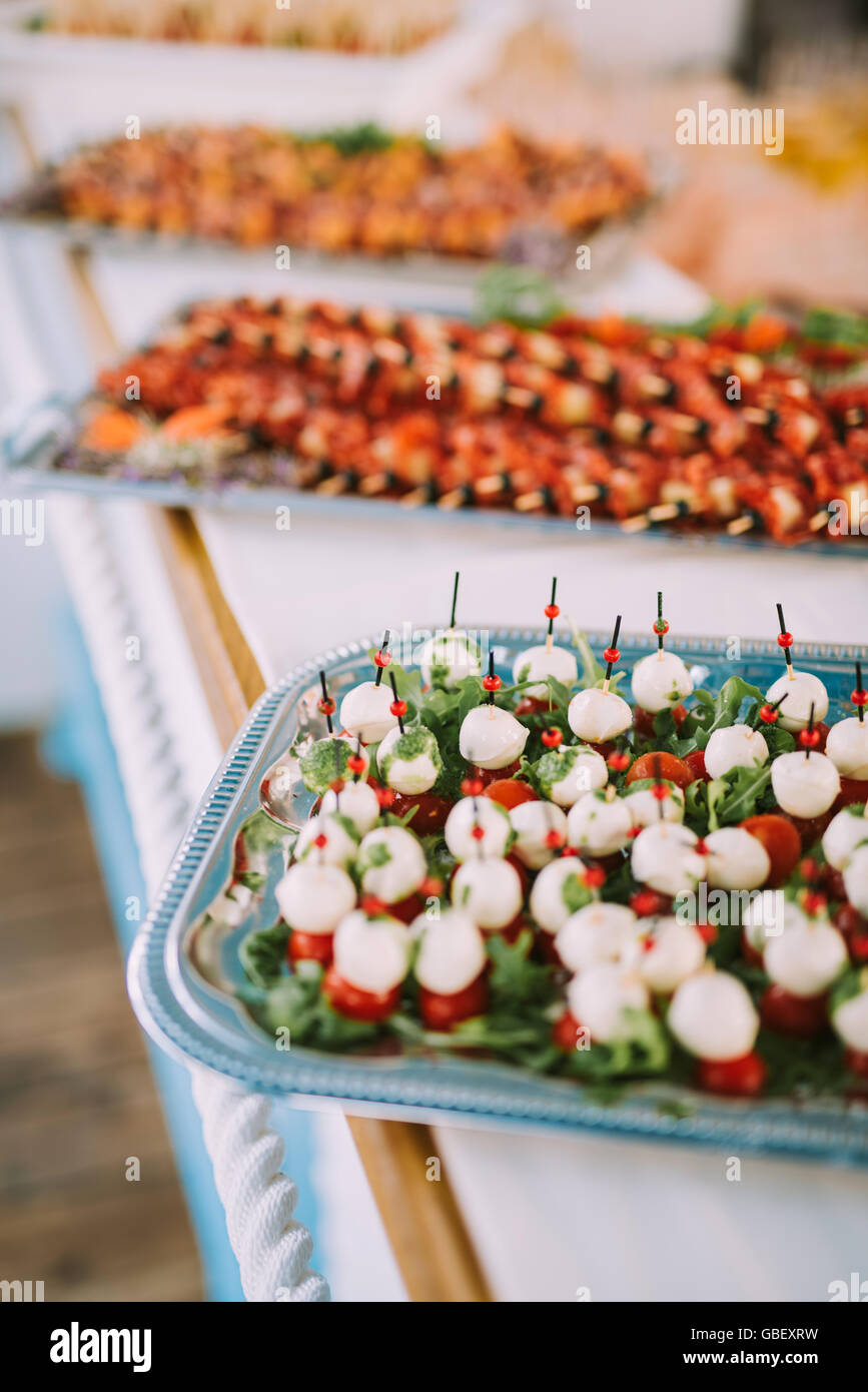 Delicious canapes as event dish Stock Photo